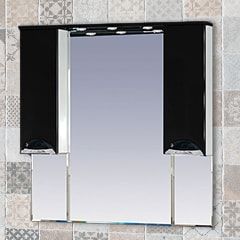 Зеркало-шкаф 105 "Жасмин-105" (свет) черная MISTY
