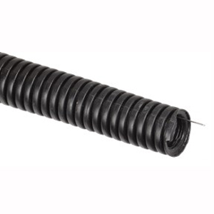 Труба гофрированная ПНД 20мм с протяжкой, легкая, черная (50м)