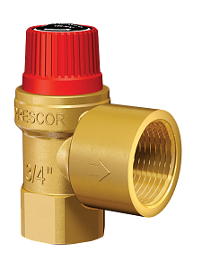 Клапан предохранительный Prescor 3/4"х3/4" в/в 4,0бар, Tmax=120°C, 200кВт (27028) Flamco