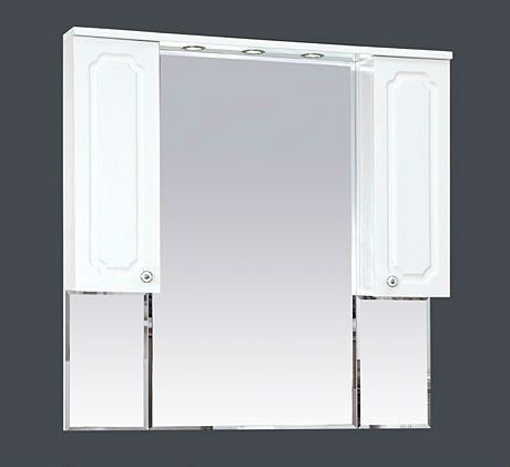 Александра - 105 зеркало-шкаф (свет) белый мет