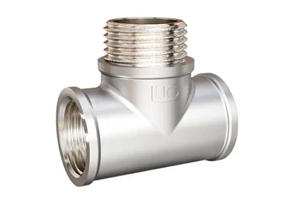 Тройник 3/4" г/ш/г  латунь никель LD (20)