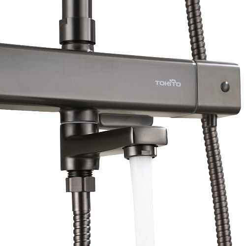 Душевая система "RAIN" (RAI-1028GM) термостат, воронёная сталь TOKITO