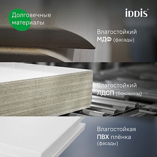 Комплект мебели 60 "Zodiac X-60" напольная, белая матовая 2 ящ. IDDIS (ум.Zodiac/Ray-60) ZDX60WFi95K