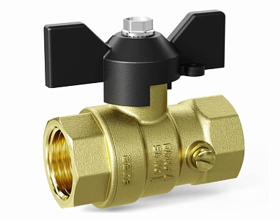 Кран шаровый LD Pride 44.15.В-В.2М.Б GAS Ду 15 М20 Ру 16 бабочка латунный для манометра
