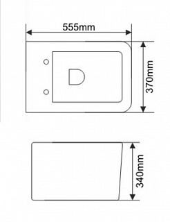 Унитаз подвесной 800-T2122D-К белый безободковый MELANA 