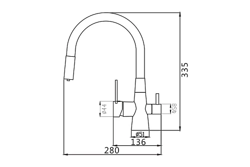 Смеситель д/кухни SHEVANIK гибкий излив белый под фильтр S668C