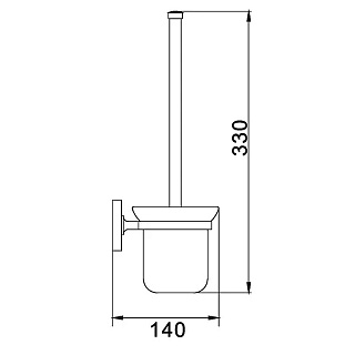 Ершик для туалета, металл., настенный, стеклянная колба, хром, (НВ 1710)