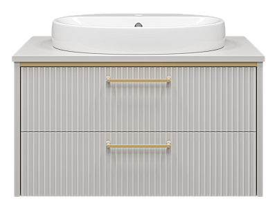 Комплект мебели 80 "Elche-80" подвесная 2 ящ. эмаль Серый кашемир/Золото MISTY/Brevita (ум.Ekokerama Doppia-65)