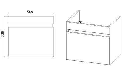 Комплект мебели 60 "Мальта-60" подвесная 1 ящик белый  VIANT (ум.Como-60)