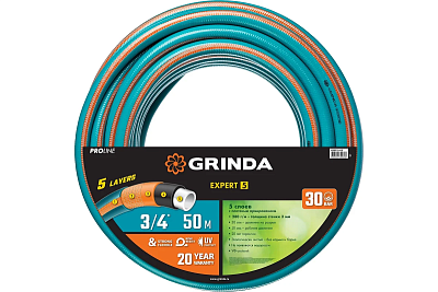 Шланг полив. Grinda STANDARD 3-х слойн., 15атм, армир. 3/4" - 50 м /бухта (429000-3/4-50)