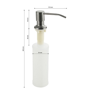Дозатор д/жидкого мыла и моющих ср-в врезной Brimix сатин пластик (6281)