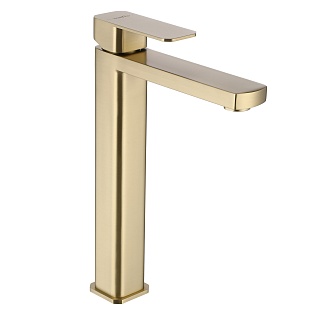 Смеситель д/умывальника "AOMORI" (AOM-1012BG) нерж, высокий, браш.золотоTOKITO