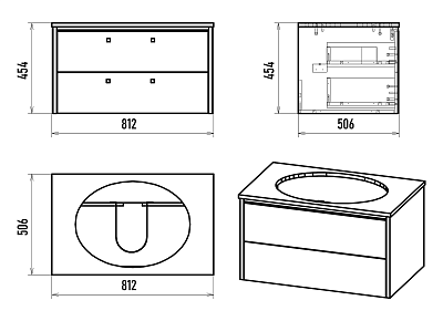 Комплект мебели 80 "Elche-80" подвесная 2 ящ. эмаль Серый кашемир/Золото MISTY/Brevita (ум.Ekokerama Doppia-65)