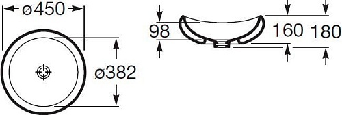 Умывальник ROCA Urbi накладная 45 см. 327225000  АКЦИЯ