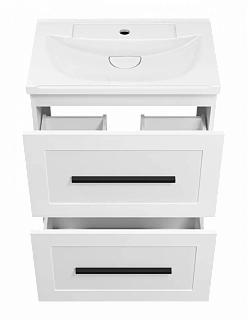 Комплект мебели 60 "Модерн-60" напольная 2 ящ. белая матовая эмаль MISTY (ум.EVVA,60)
