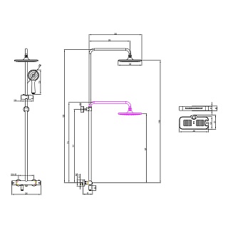 Душевая система "TROPIC" (7010C) с термостатом и изливом LEMARK 