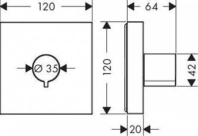 Axor ShowerCollection Запорный вентиль, внешняя часть, ½’/¾’ 10971180