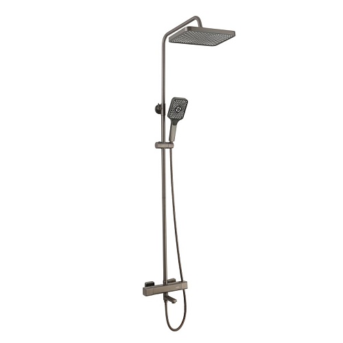 Душевая система "RAIN" (RAI-1028GM) термостат, воронёная сталь TOKITO