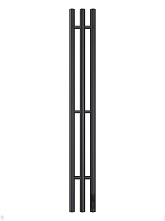 Полотенцесушитель  1200х156 "TRES" круг электро черный матовый (RAL 9005)  TERMINUS