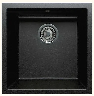 Мойка гранит FOSTO NOVA 44-44 ПМ (черный) без сифона подстольного монтажа