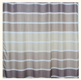 Штора д/ванной комнаты 180х180 "Полосы коричневые" без колец (PL) 01-03