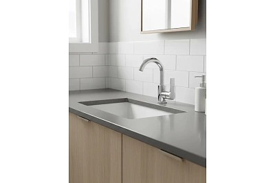 Смеситель д/умывальника LESNA поворотный излив, нерж.ст.хром d35  3532 ARGO 44439