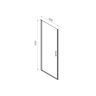 Дверь для душа VINCEA Alpha распашная 0,65 м хром/текстурное 6мм VDP-3AL650MT