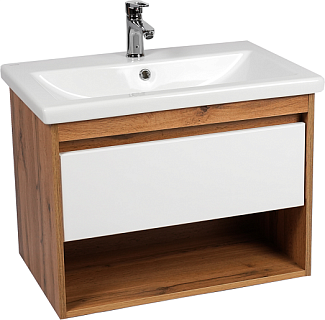 Комплект мебели 80 "Бостон-80" подвесная 1 ящик дуб/белый VIANT (ум.Como-80)