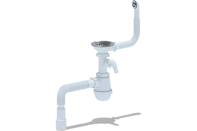 Сифон 3 1/2х40 бутылочный с круглым переливом и отводом ст. м.  Ани пласт Грот A1042SP15 (10)