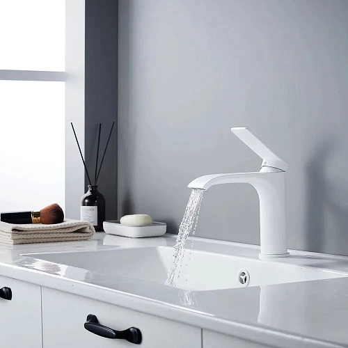 Смеситель д/раковины SHEVANIK белый мат. S4101C