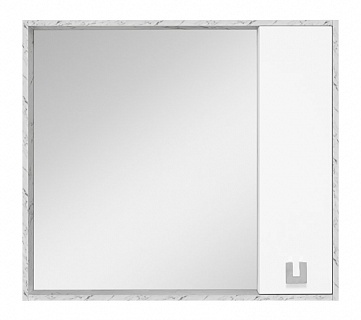 Зеркало-шкаф 90 "Мия-90" правый с полочкой, серый/белый  MISTY