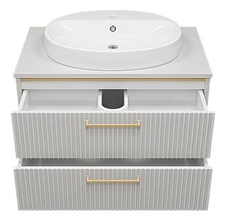 Комплект мебели 80 "Elche-80" подвесная 2 ящ. эмаль Серый кашемир/Золото MISTY/Brevita (ум.Ekokerama Doppia-65)