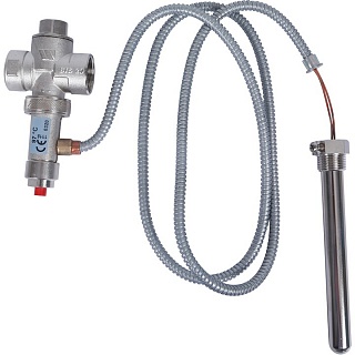Термоклапан для твердотопливных котлов 1/2", капиляр 1300 мм (SVS-0007-000015) STOUT/ WATTS