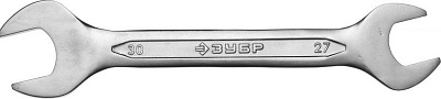 Ключ 27х30мм гаечный рожковый ЗУБР "МАСТЕР" , Cr-V сталь, хром (27010-27-30)