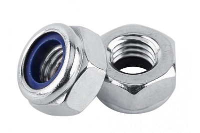 Гайка шестигранная M6 DIN985 с нейлон.вставкой