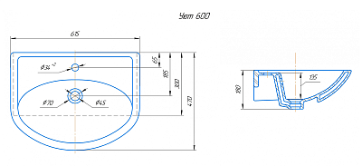 Комплект мебели 60 "Амур-60" напольная 1дв.+ 2 ящ. MISTY (ум.Уют,60)