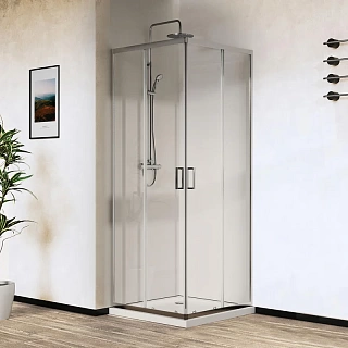 Ограждение душевое VINCEA City 90х90 прозрачное стекло, хром VSS-5CT900CL