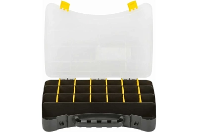 Ящик для крепежа органайзер , с защелкой 12" 300х225х45 мм (65651)