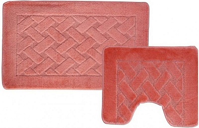 Набор ковриков (2 предмета) CROSS-LOOP синий 500х800, 500х400 мм,100% полиэстер (00850)