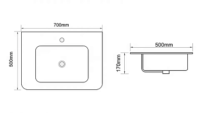 Комплект мебели 70 "Мираж-70" подвесная 2 ящ. белый MISTY (ум.Royce Calypso-70)