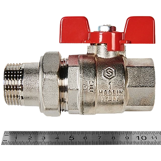 Кран шар. полнопроходной с амер. (EPDM) с упл. на сгоне баб. ВН 1" (8/32) SVB-1007-200025 STOUT (замена арт.74106)