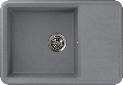 Мойка гранит FOSTO FG Романа 74х51 (искристый серый 503) кварц с сифоном