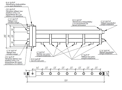 Балансир. коллектор BMSS-100-5D Pmax=100 кВт (4 вверх или  4 вниз, 1 в сторону) AISI304