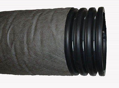 Труба дренажная гофрированная в фильтре геотекстиль 110 мм Sibur (бухта 50 м) (В НАРЕЗКУ)