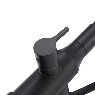 Смеситель д/кухни "AISAI" (AIS-1024BL) нерж, черный под фильтр с гибким изливом  TOKITO (фитинг под фильтр выписывать дополнительно арт.46553)