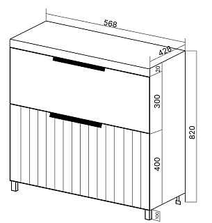 Комплект мебели 60 "Сицилия-60" напольная 2 ящ. капучино VIANT (ум.MODUO-60)