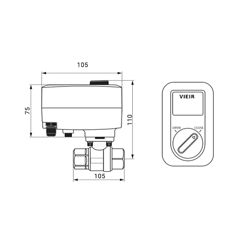 Система контроля протечки воды 1/2  Vieir VR23