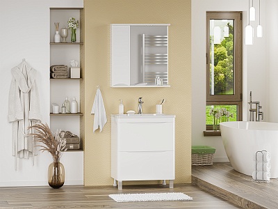 Комплект мебели 70 "Атлантик-70" напольная 2 ящ. глянцевая эмаль MISTY (ум.Аллегро-70)