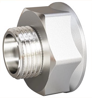 Переходник 2" - 1 1/4" г/ш латунь никель LD (18)