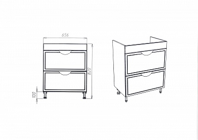 Комплект мебели 70 "Лима-70" 2 ящ. белая VIANT (ум.COMO-70) 